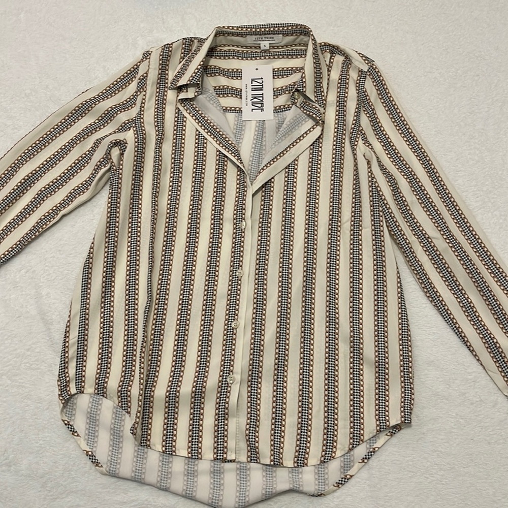 12th Tribe Button Down Lucia Chain Blouse